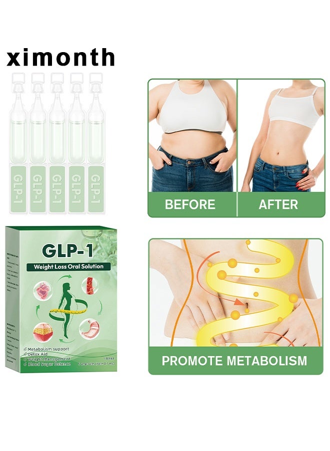 ximonth GLP-1 Weight Loss Oral Solution Drops, Moringa Slimming Detox, Fat Burner, Appetite Control, Metabolism Booster, Firming Skin And Body Shaping Care - Image 2